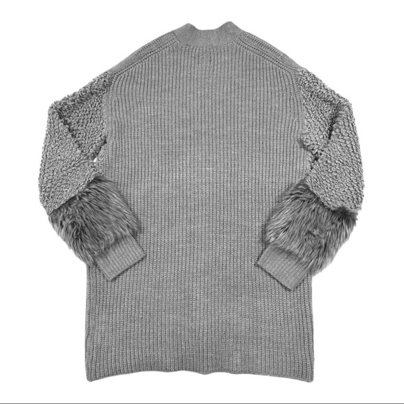 Simply Vera Wang Mixed Media Longline Chunky Cardigan Sweater S / M Gray - Picture 8 of 8